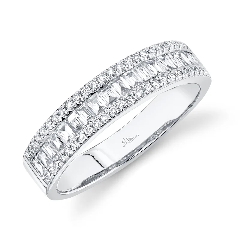 0.55CT 14K W/G DIAMOND BAGUETTE LADY'S BAND