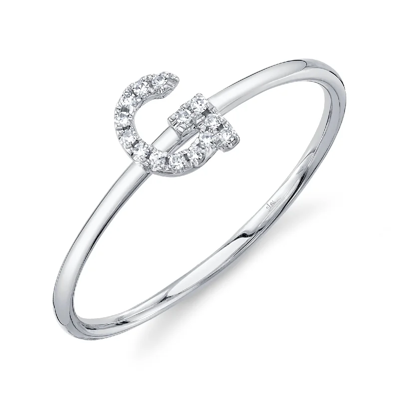 0.05CT 14K W/G DIAMOND LADY'S RING - INITIAL G