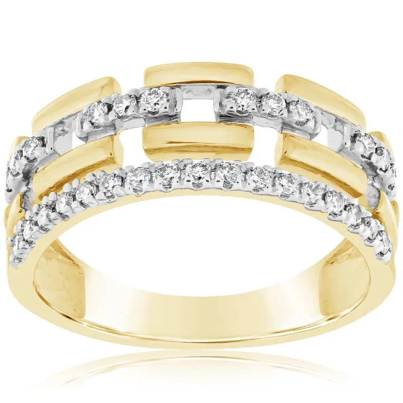 Two-Row Diamond Link Ring