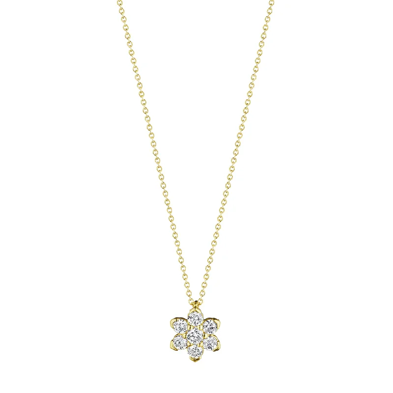 18k Gold Medium Star Diamond Pendant Necklace