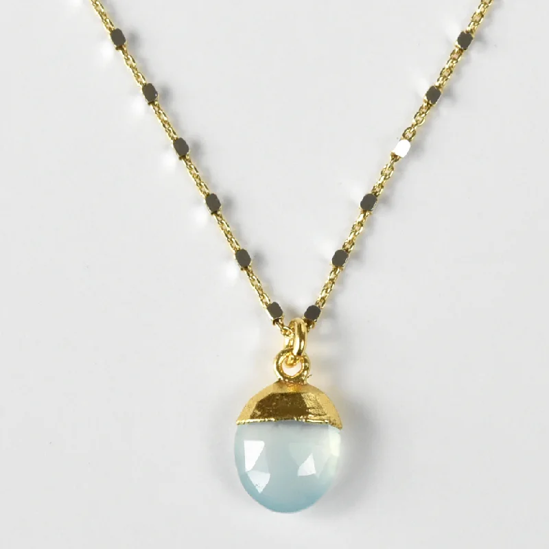 Aqua Chalcedony Necklace