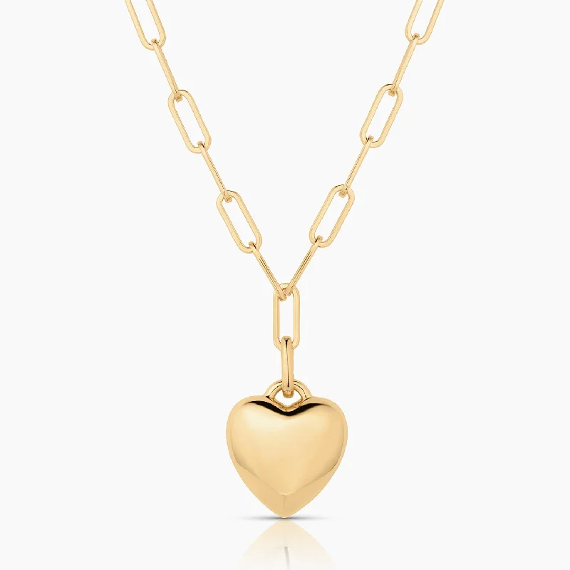 Aurelie Puffy Heart Link Necklace