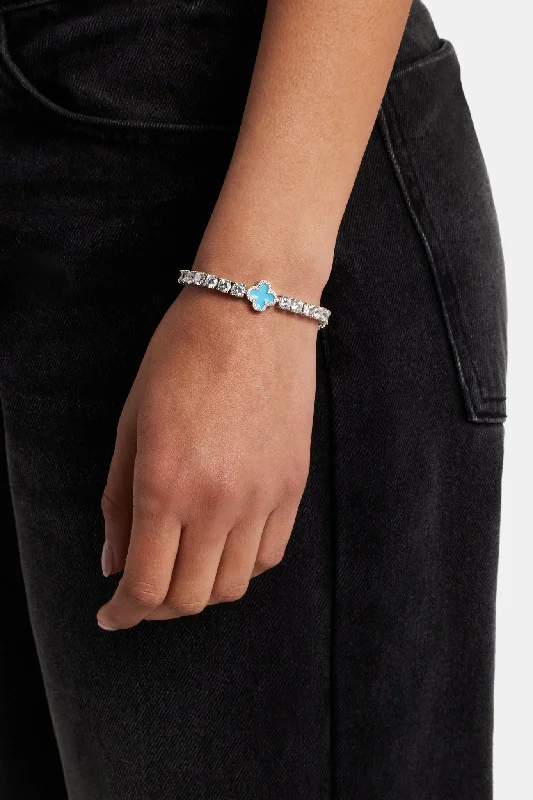 Baby Blue Motif Tennis Bracelet