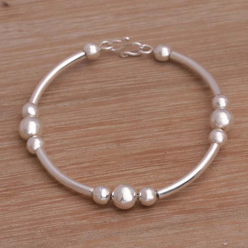 Balinese Bola Sterling Silver Bracelet Handcrafted in Bali