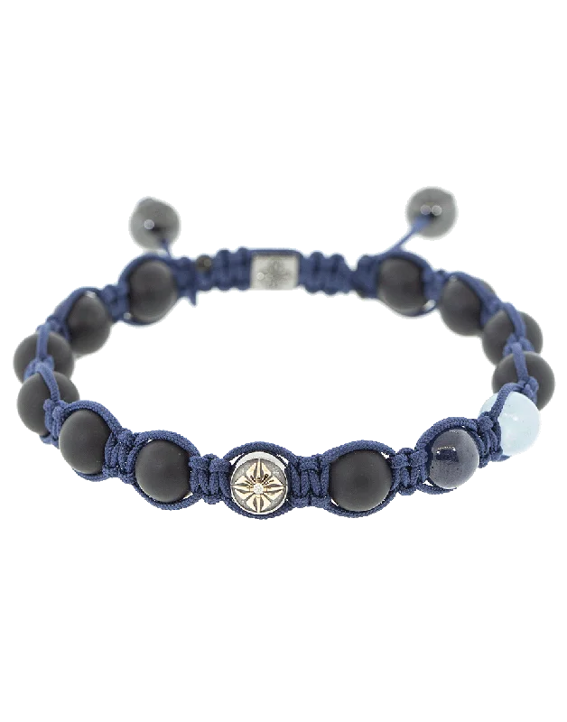 Blue Sapphire Onyx Bead Bracelet