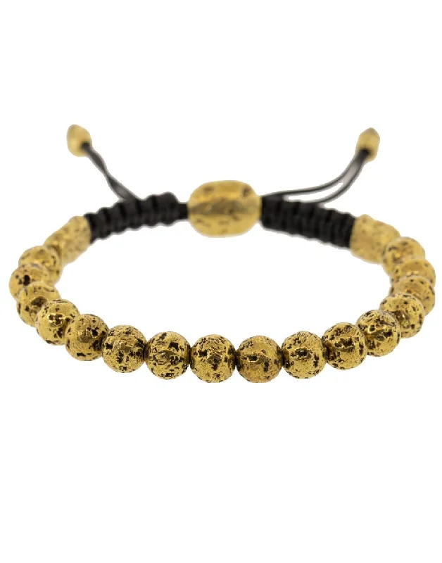 Brass Distressed Bead Bracelet