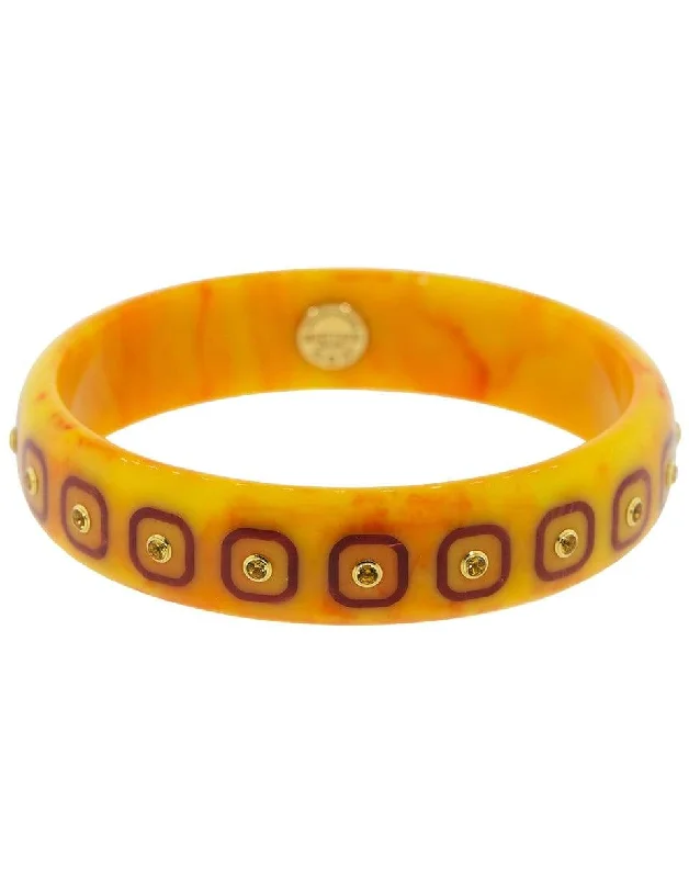 Citrine Yellow, Orange, and Burgundy Bakelite Bracelet