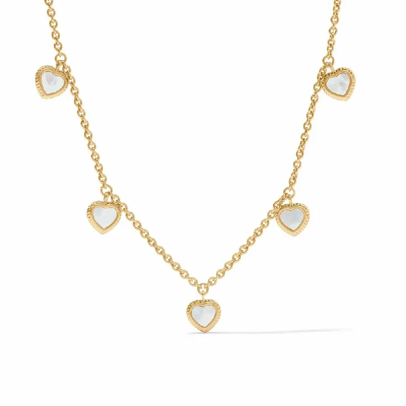 Julie Vos Heart Delicate Charm Necklace - Mother of Pearl