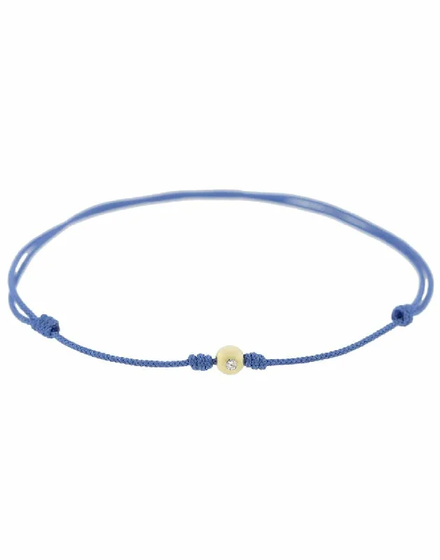 Diamond on Blue Cord Bracelet