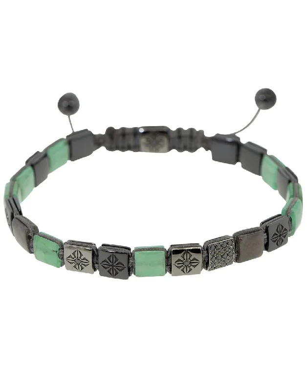 Emerald Grey Sapphire Lock Bracelet