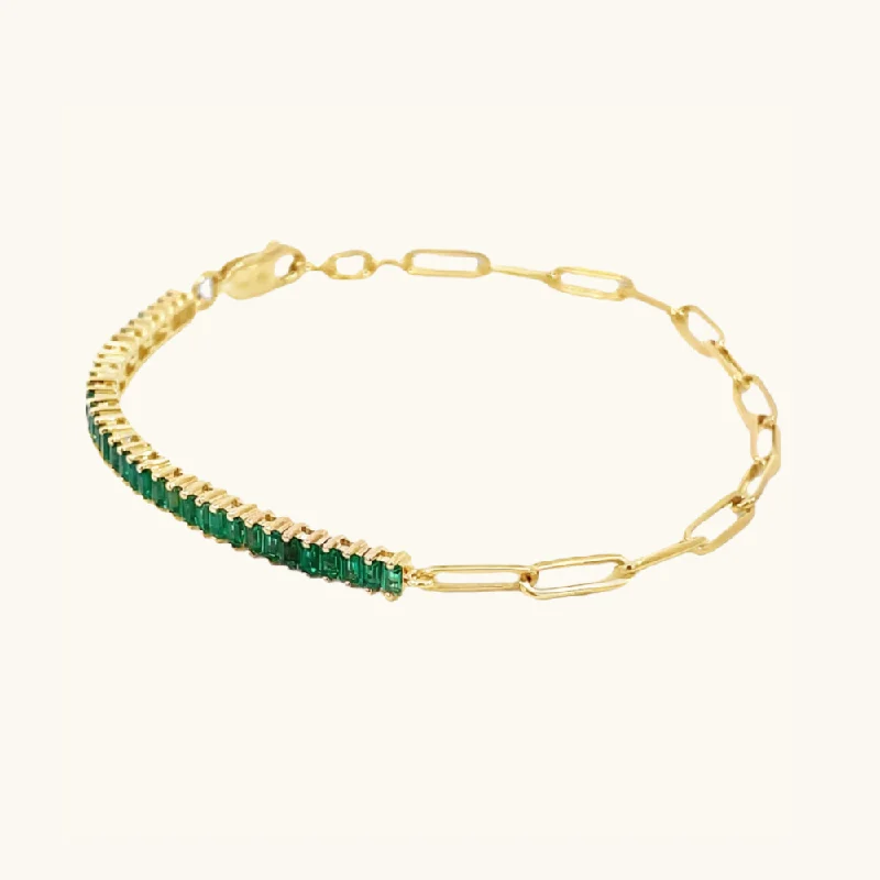 Emerald Linked Up Chain Bracelet