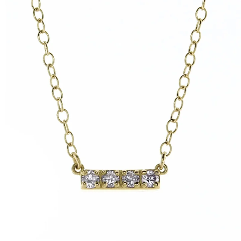 enewton couture 14kt Gold and Diamond Significance Bar Necklace - Four Diamonds