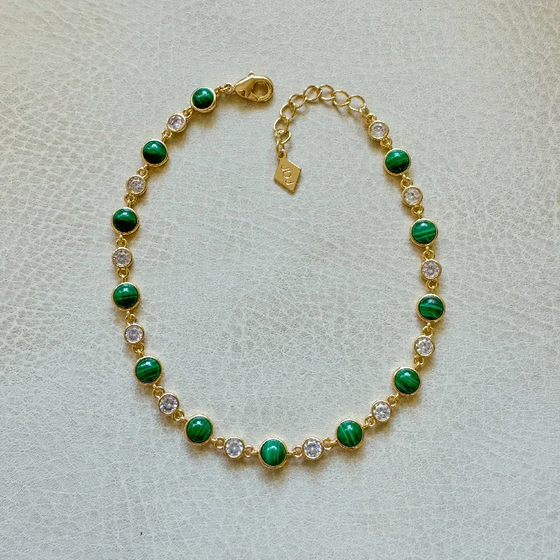 Penelope Tennis Bracelet - Malachite