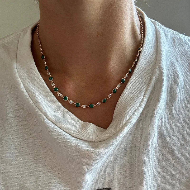 Penelope Tennis Necklace - Malachite