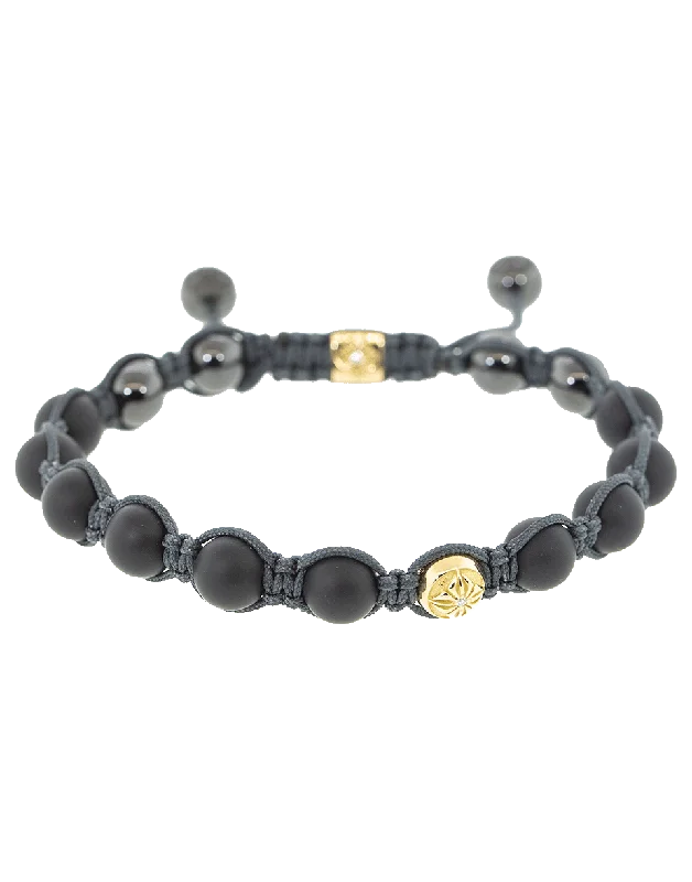 Gold and Onyx Bead Bracelet