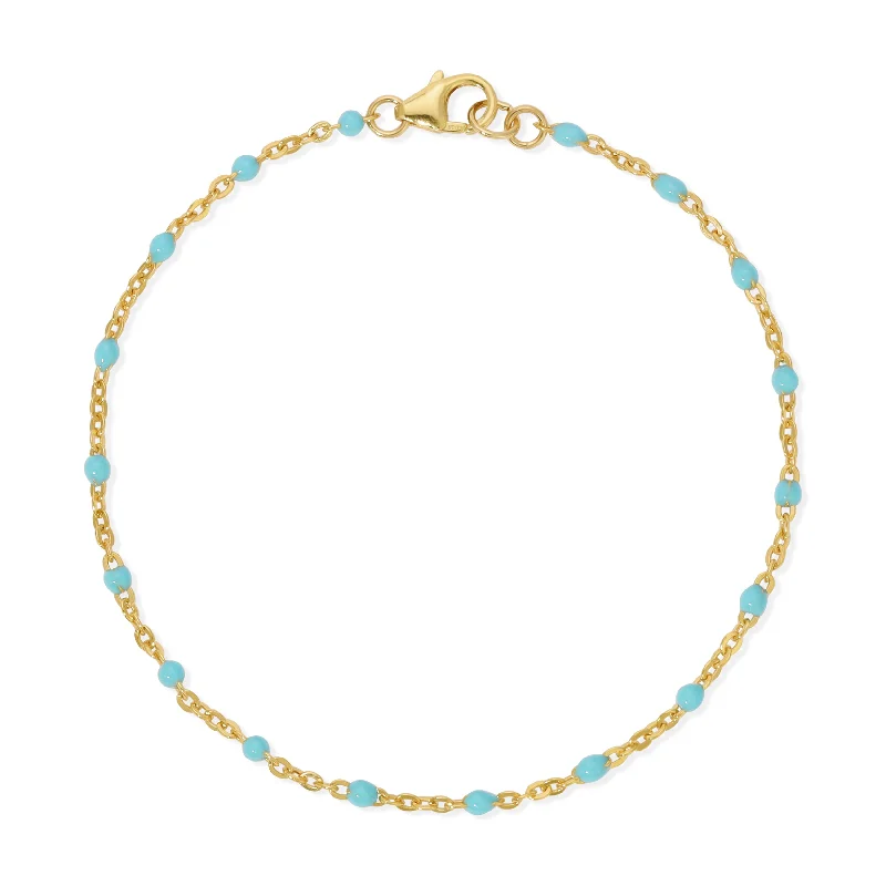 Gold-filled Enamel Bracelet - Aqua