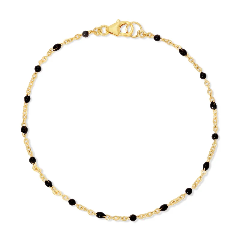 Gold-filled Enamel Bracelet - Black