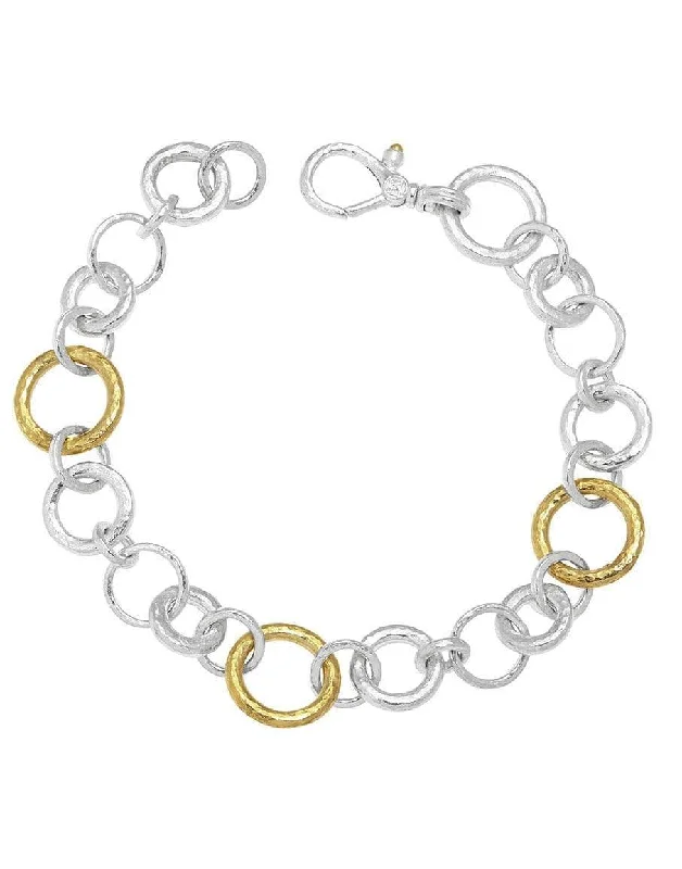 Hoopla Mix Link Silver Bracelet