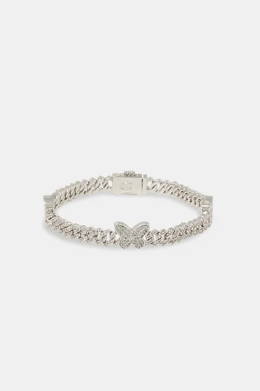 Iced Butterfly Cuban Bracelet - 5mm