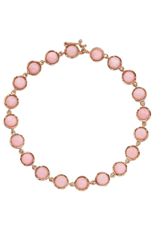 Small Classic Pink Opal Link Bracelet