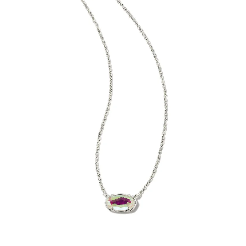 Kendra Scott Grayson Silver Pendant Necklace In Dichroic Glass