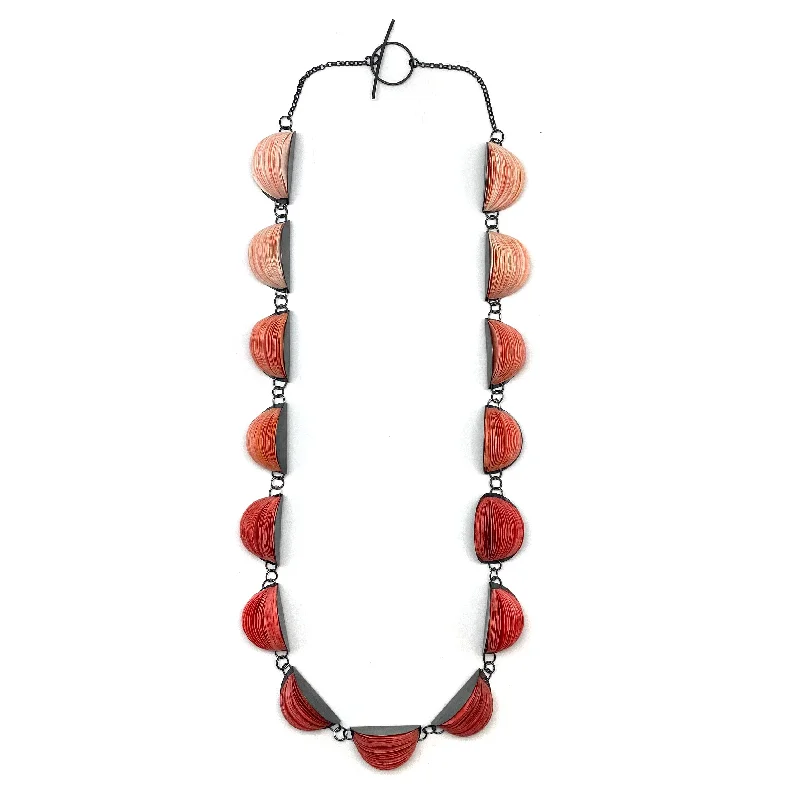 Longer Red Japanese Paper Necklace