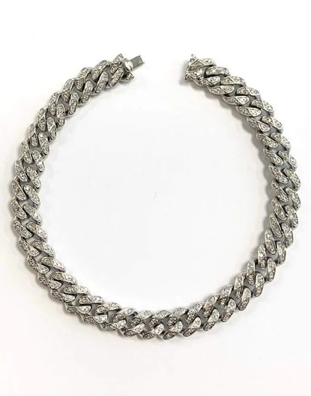 Medium Diamond Flat Link Chain Bracelet