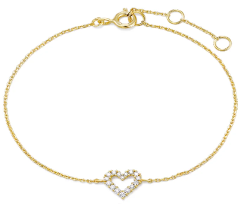 Demi-Fine Mini CZ Heart Bracelet