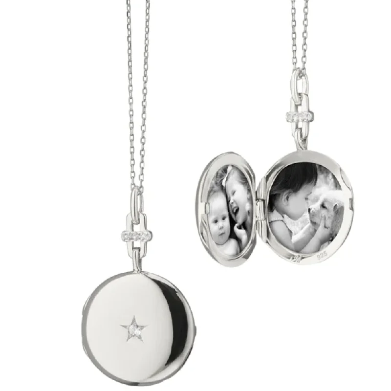 Monica Rich Kosann Twinkle Star Sapphire Locket Necklace