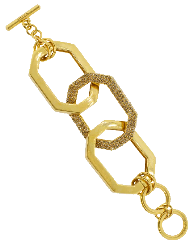 Oversized Elongated Octagon Link Bracelet