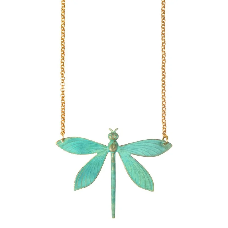 Patina Dragonfly Necklace