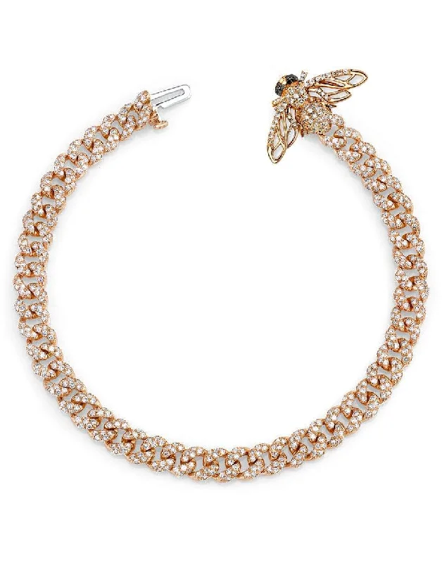 Pave Bee Mini Link Bracelet