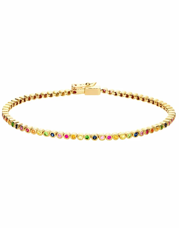 Rainbow Sapphire Tennis Bracelet