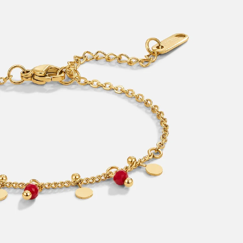 Ruby Red Bead Bracelet