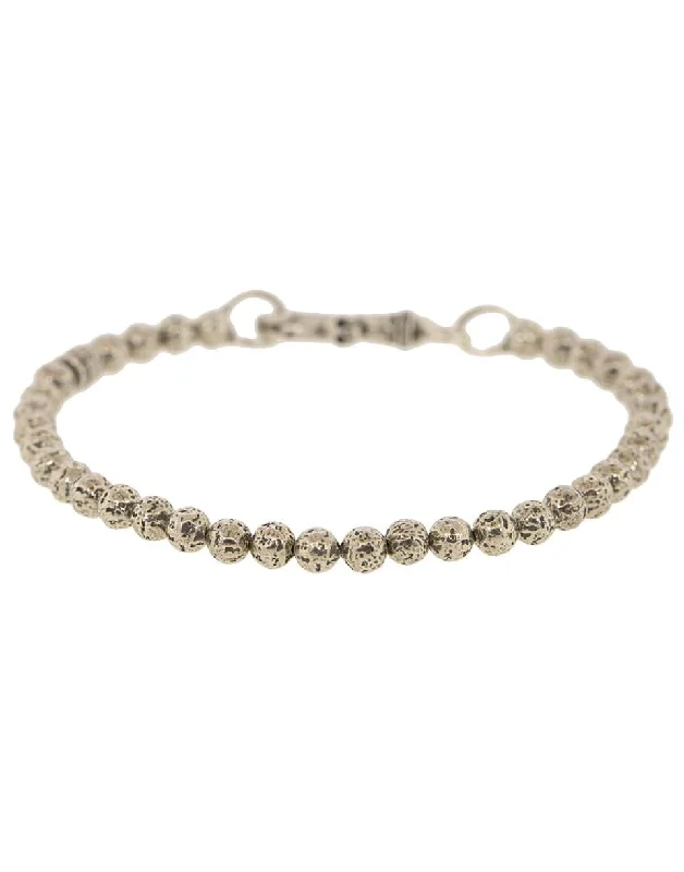 Silver Distressed Bead Bracelet