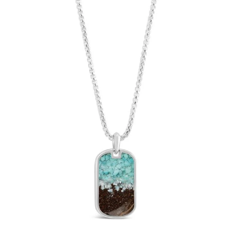 Dune Sterling Silver 20" Ocean Turquoise Gradient Travel Tag Necklace