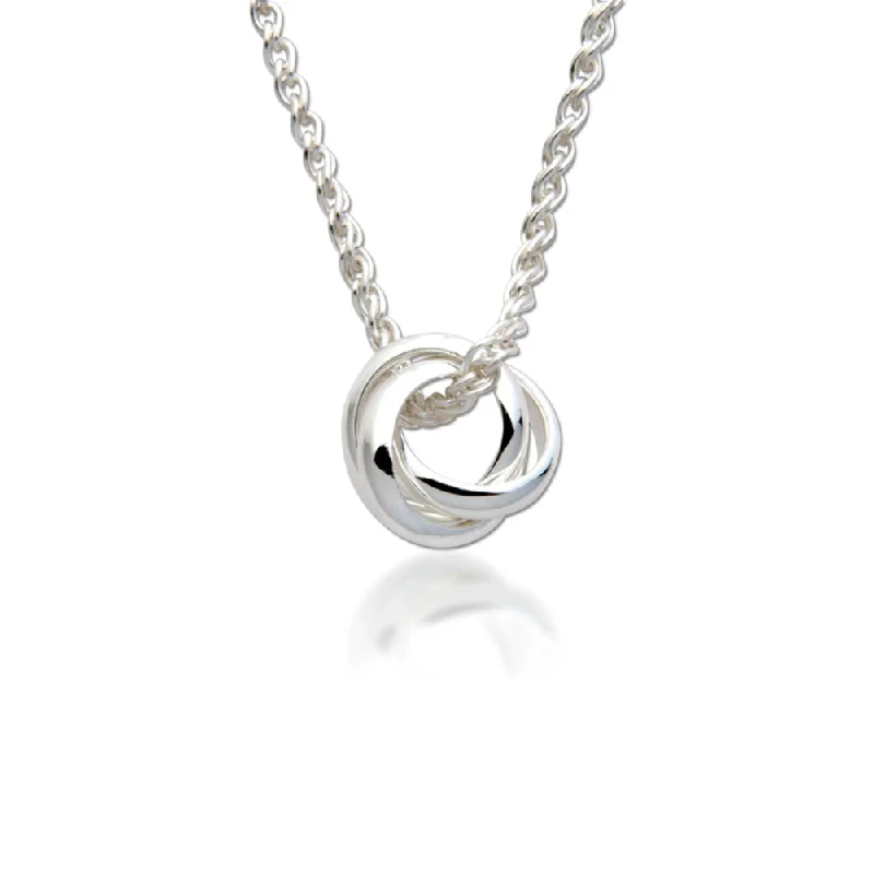 Sterling Silver Interlocking Rings Pendant Necklace