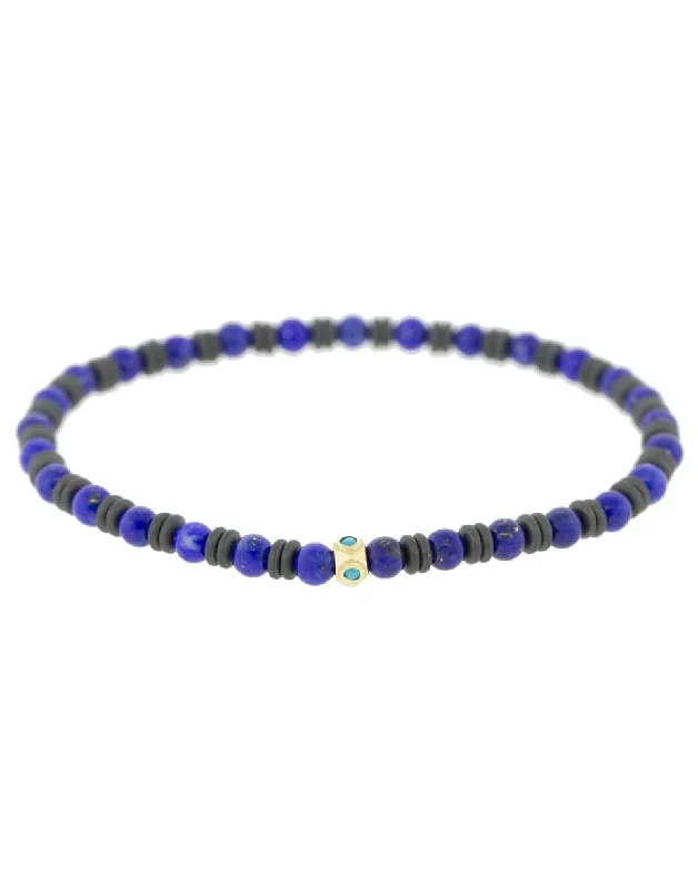 Tetra Turquoise and Lapis Bead Bracelet