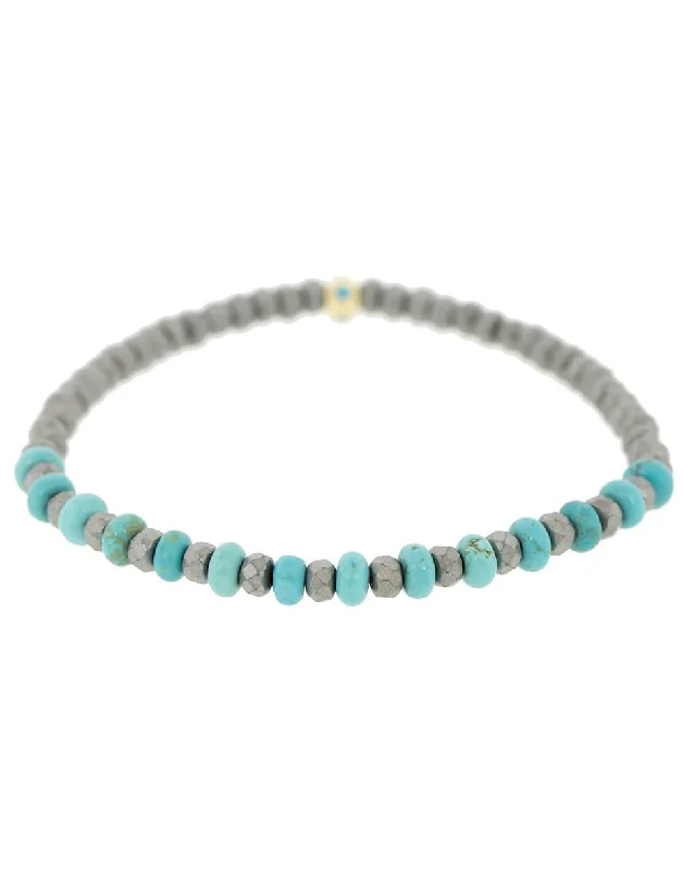 Tetra Turquoise Bead Bracelet