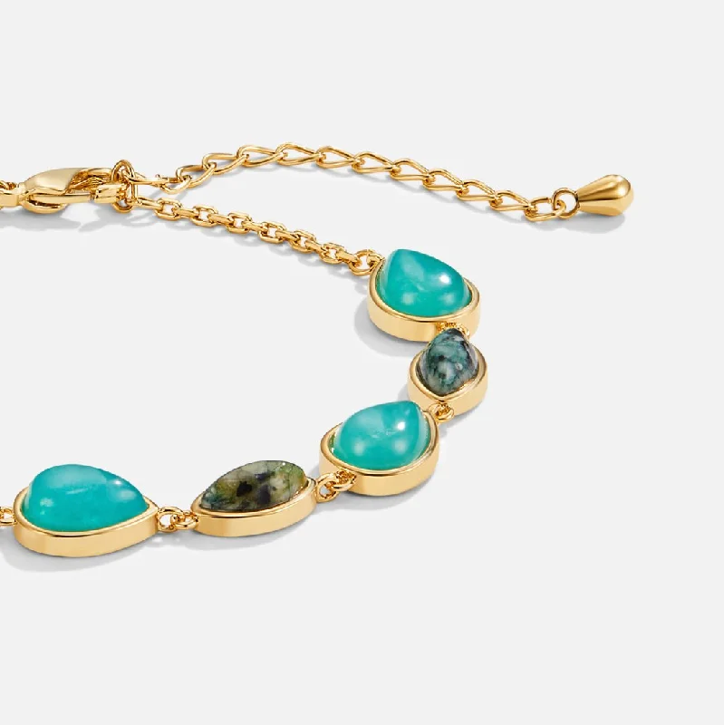 Turquoise & Peridot Stone Bracelet