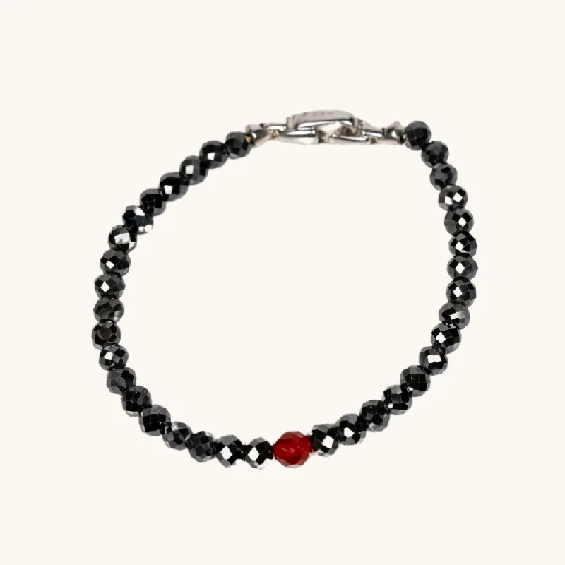 Red and Black Moissanite Bracelet