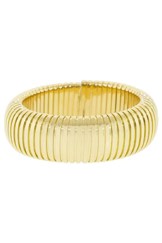 Yellow Gold Domed Cuff Bracelet